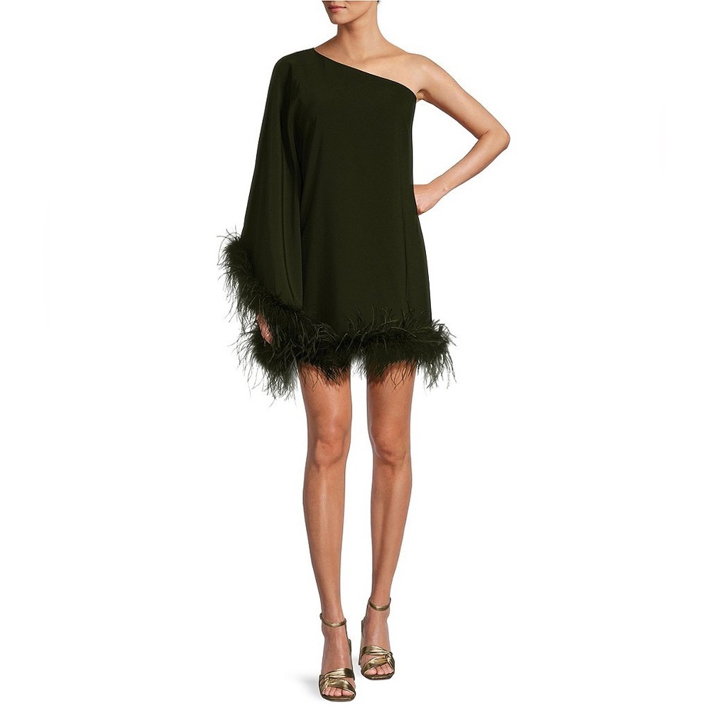 ANTONIO MELANI One Shoulder Dress in Dark Green